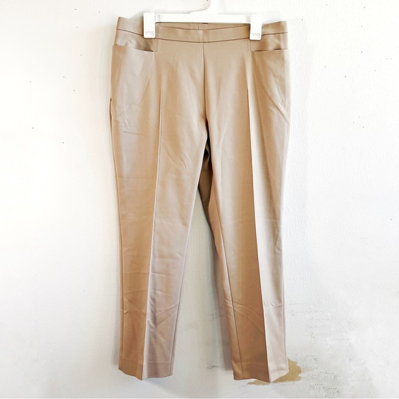 Akris Punto Pants Franca Mid-Rise Crop Pants Light Brown (Khaki/Tan) Sz 12 NWT - Picture 4 of 16